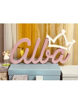 Nombre rosa con corona