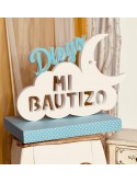 Bautizo nube nombre azul