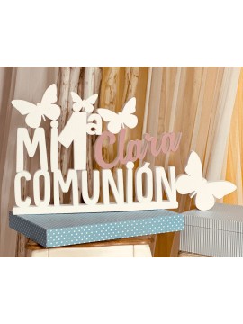  comunión nombre rosa mariposas