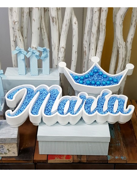 Nombre de corcho para colocar en mesas dulces o cualquier tipo de evento