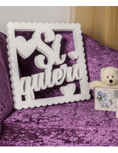 Pieza cuadrada de corcho blanco Si Quiero