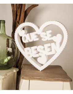 corazon de corcho blanco para el dia de la boda