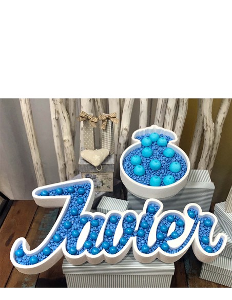 Nombre de corcho para colocar en mesas dulces o cualquier tipo de evento