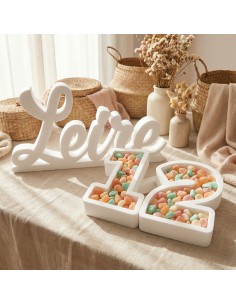 Nombre de corcho para colocar en mesas dulces o cualquier tipo de evento