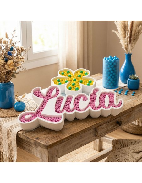 Nombre de corcho para colocar en mesas dulces o cualquier tipo de evento