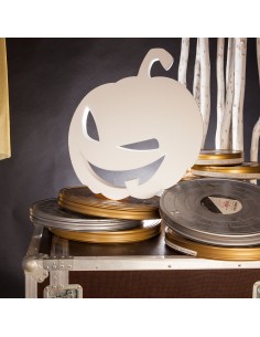 calabaza de corcho blanco para halloween