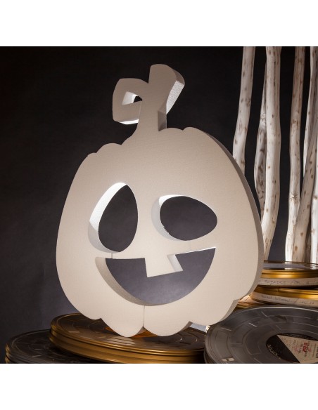 calabaza de corcho blanco para halloween