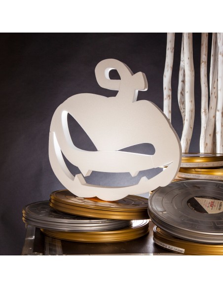 calabaza de corcho blanco para halloween