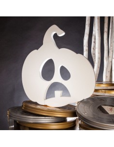 calabaza de corcho blanco para halloween