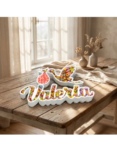 Nombre de corcho para colocar en mesas dulces o cualquier tipo de evento