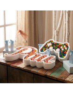 Nombre de corcho para colocar en mesas dulces o cualquier tipo de evento