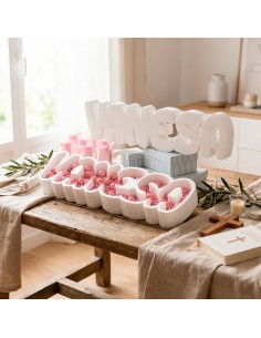 Nombre de corcho para colocar en mesas dulces o cualquier tipo de evento