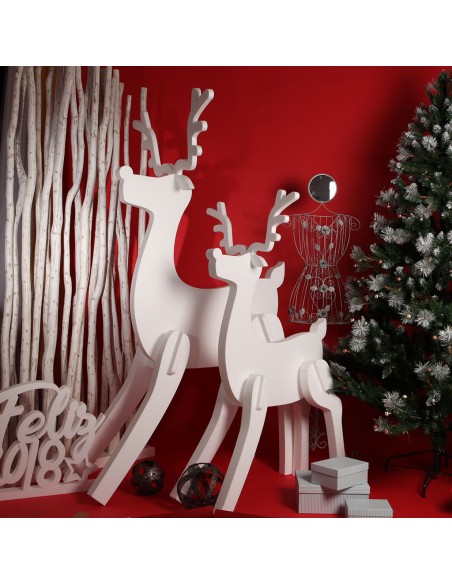 Reno de corcho blanco para decoración de Navidad