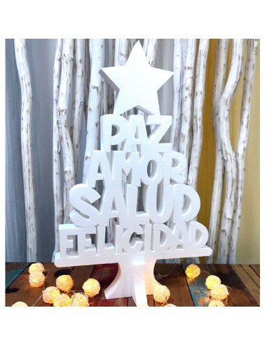 Arbol de Navidad en corcho blanco de alta densidad