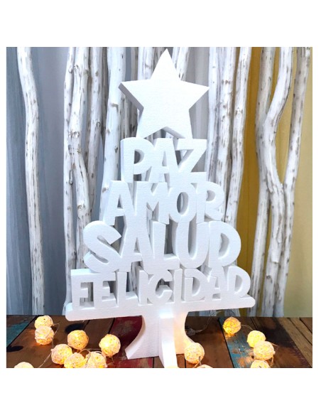 Arbol de Navidad en corcho blanco de alta densidad