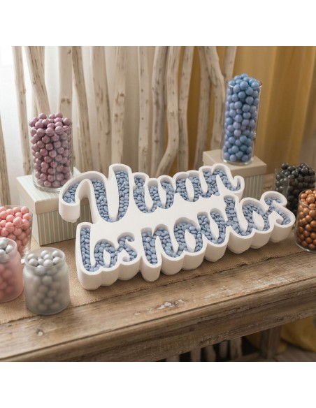 Nombre de corcho para colocar en mesas dulces o cualquier tipo de evento