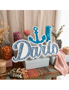 Nombre de corcho para colocar en mesas dulces o cualquier tipo de evento