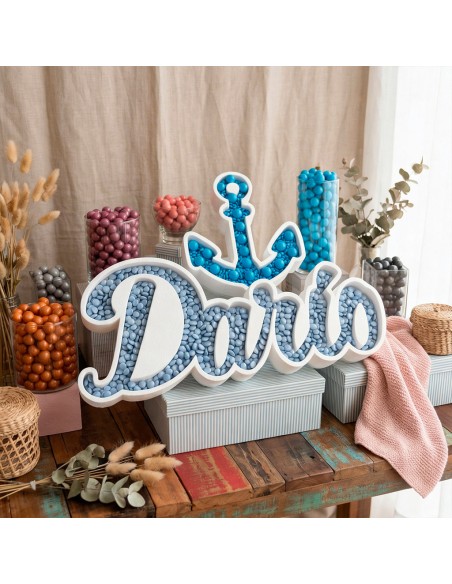 Nombre de corcho para colocar en mesas dulces o cualquier tipo de evento